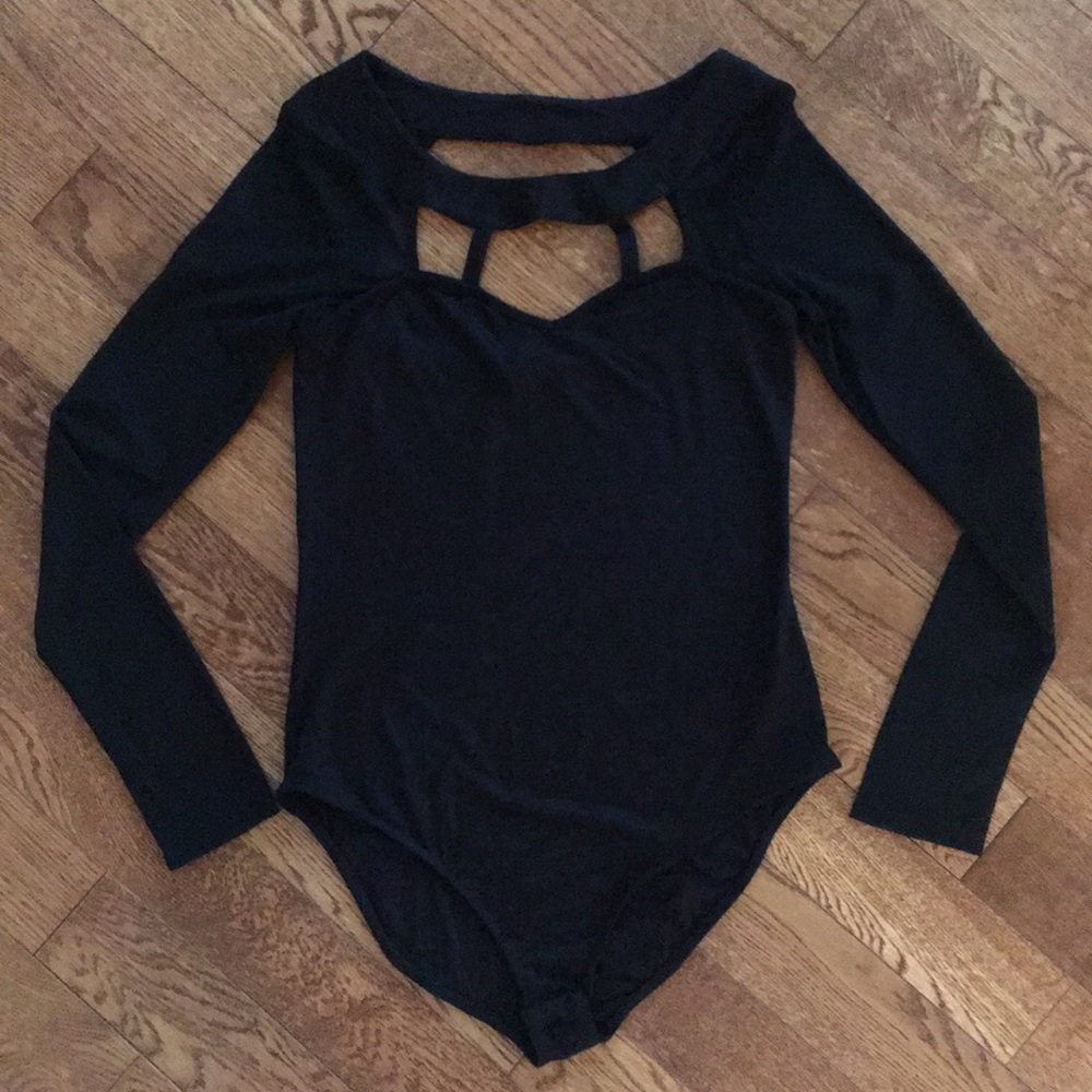NWOT Nasty gal black mesh top bodysuit sz L